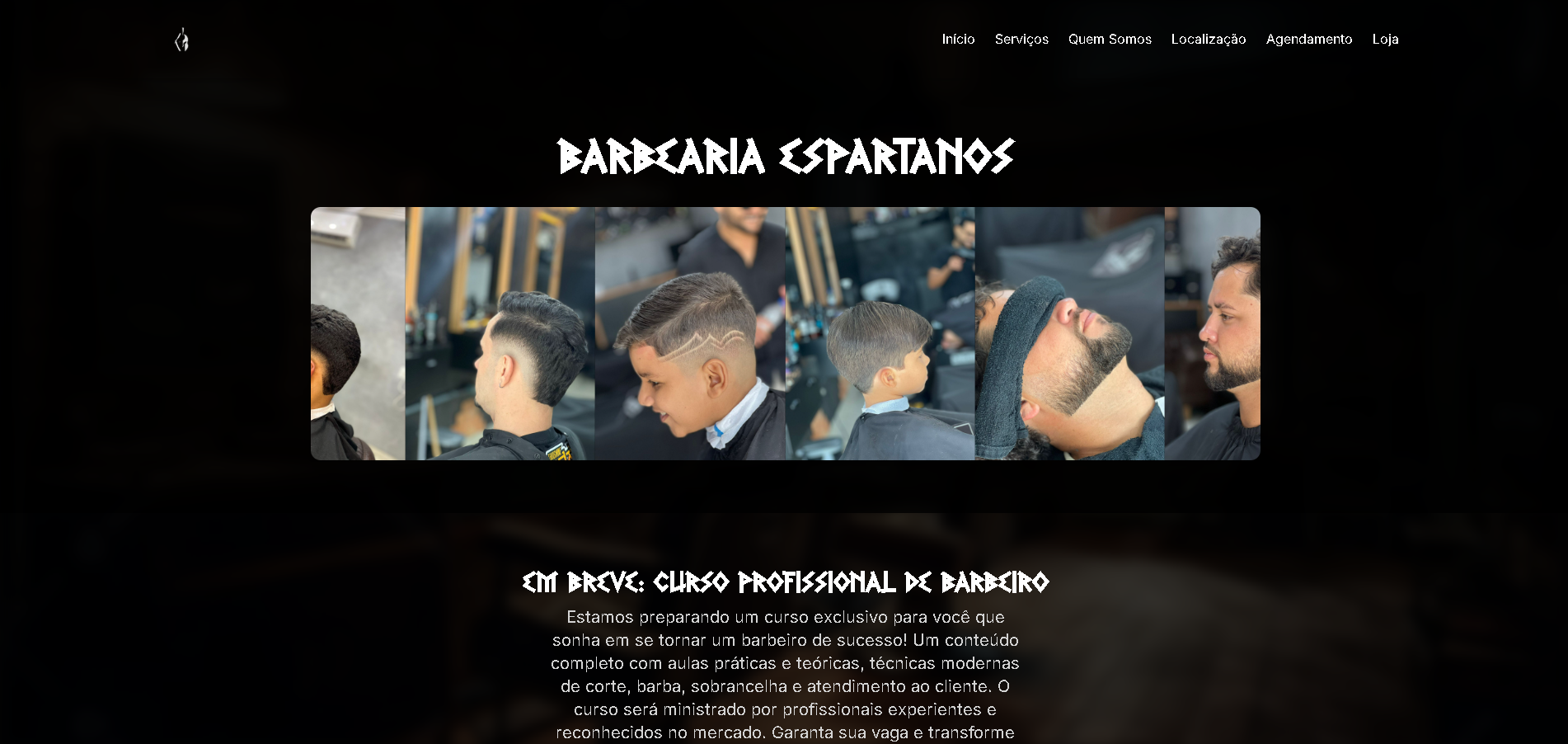 Print do site Barbearia Espartanos