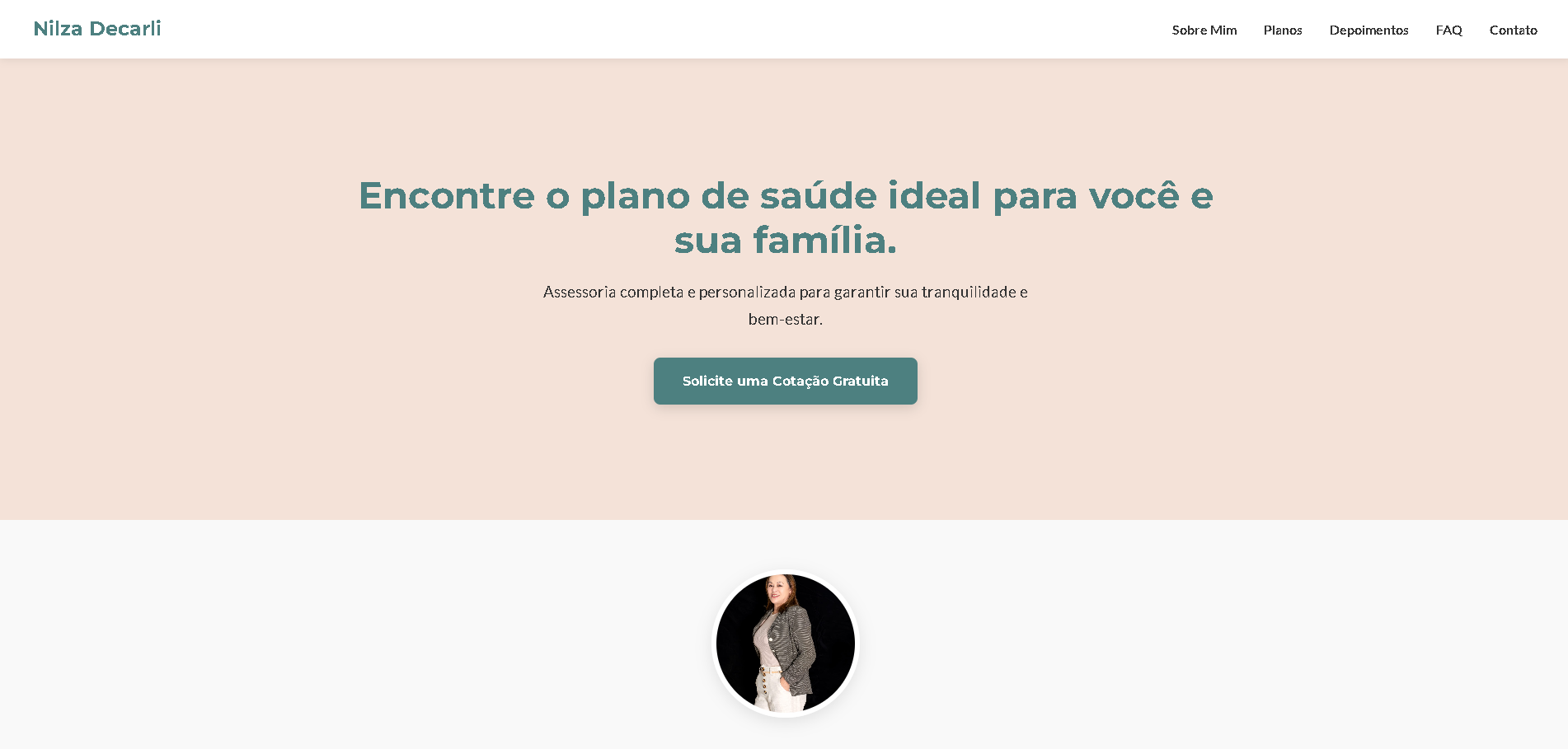 Print do site Nilza De Carli